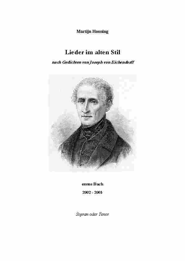 Lieder im alten Stil, nach
                                Gedichten von Joseph von Eichendorff -
                                erstes Buch (high voice / piano)