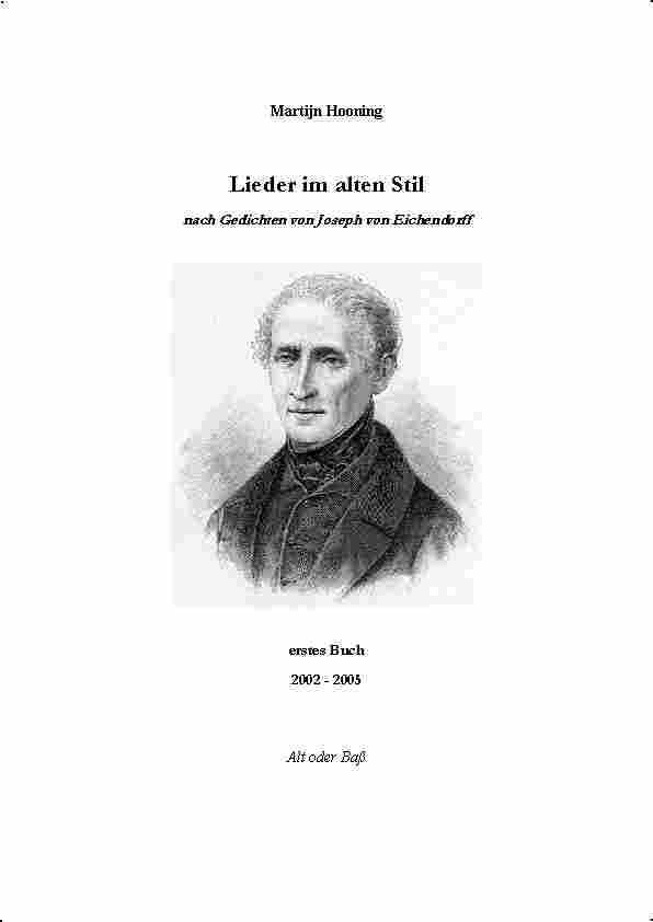 Lieder im alten Stil, nach
                                Gedichten von Joseph von Eichendorff -
                                erstes Buch (low voice / piano)