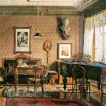 The music room in the Brahms' apartment in the Karlsgasse